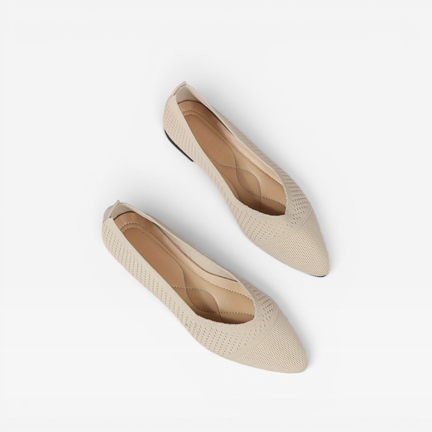 Women’s Pointed Ballet Flats – Breathable Knit Flat Shoes