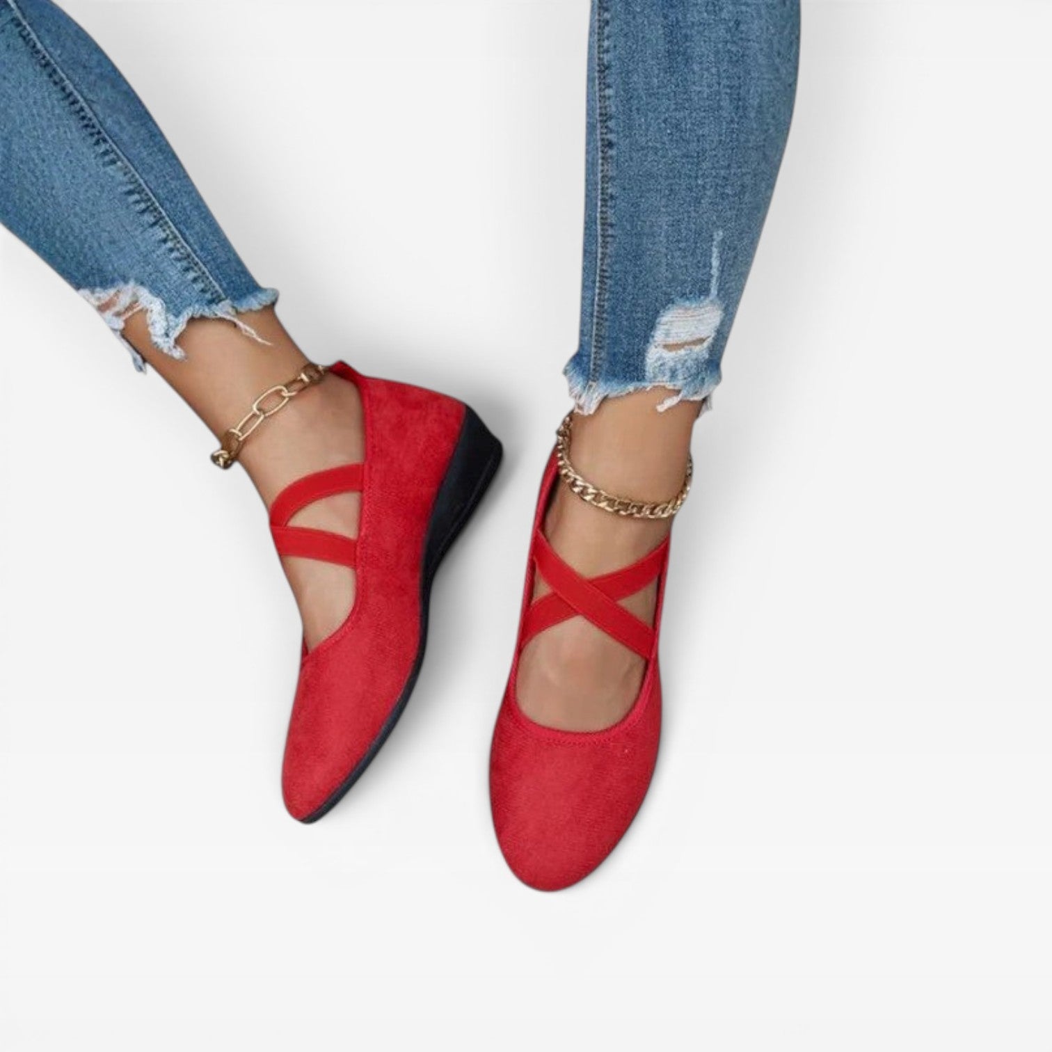Women’s Strappy Ballet Flats – Minimalist Cross Strap Shoes