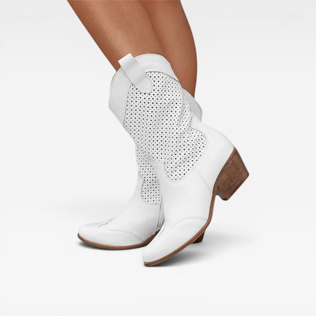 Women’s Western Cowgirl Boots – Breathable Perforated Summer Boots