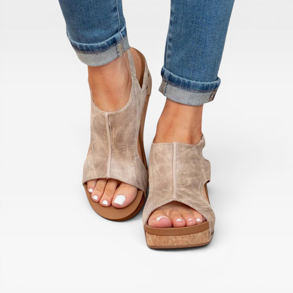 Women’s Cork Wedge Sandals – Comfortable Summer Platform Sandals