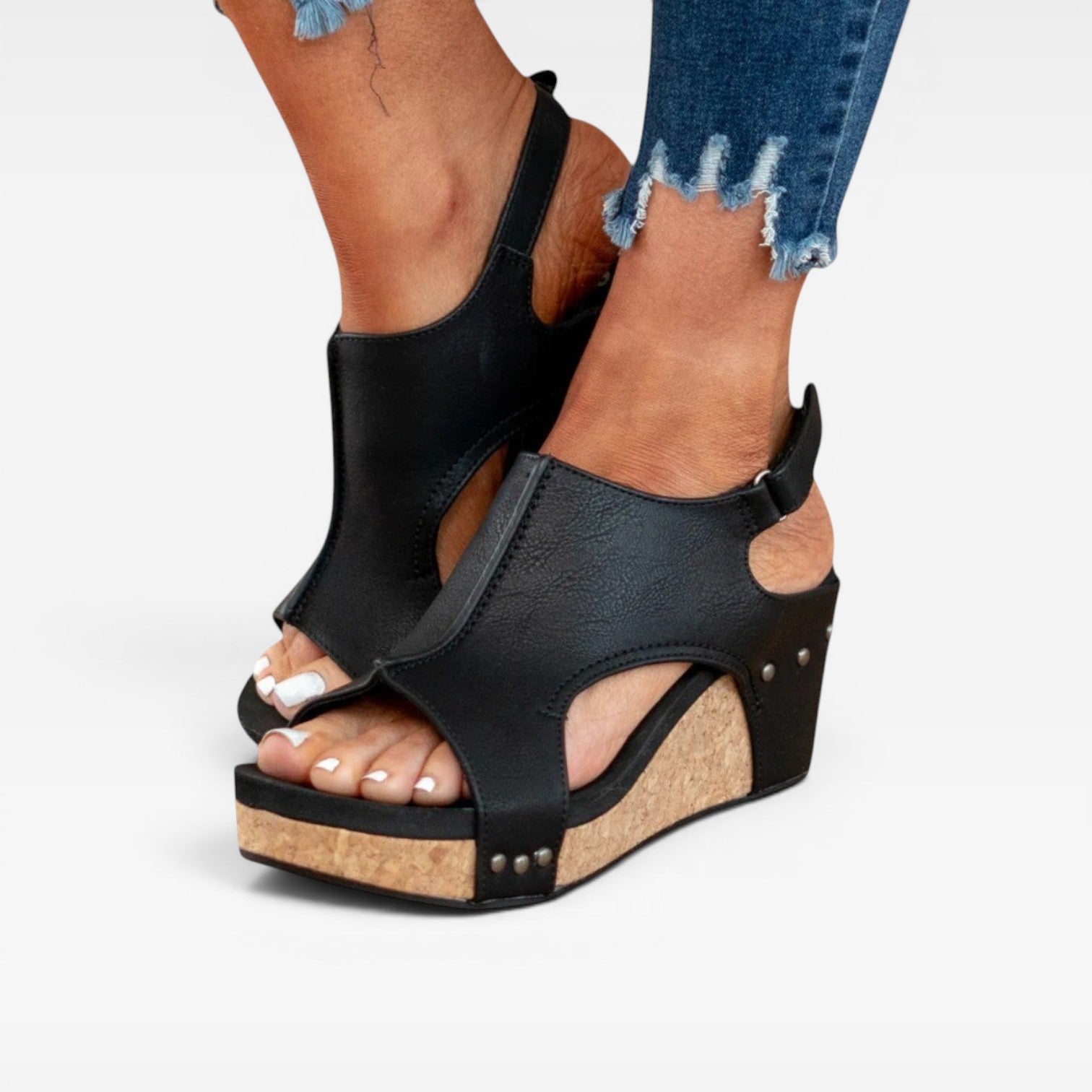 Women’s Cork Wedge Sandals – Comfortable Summer Platform Sandals