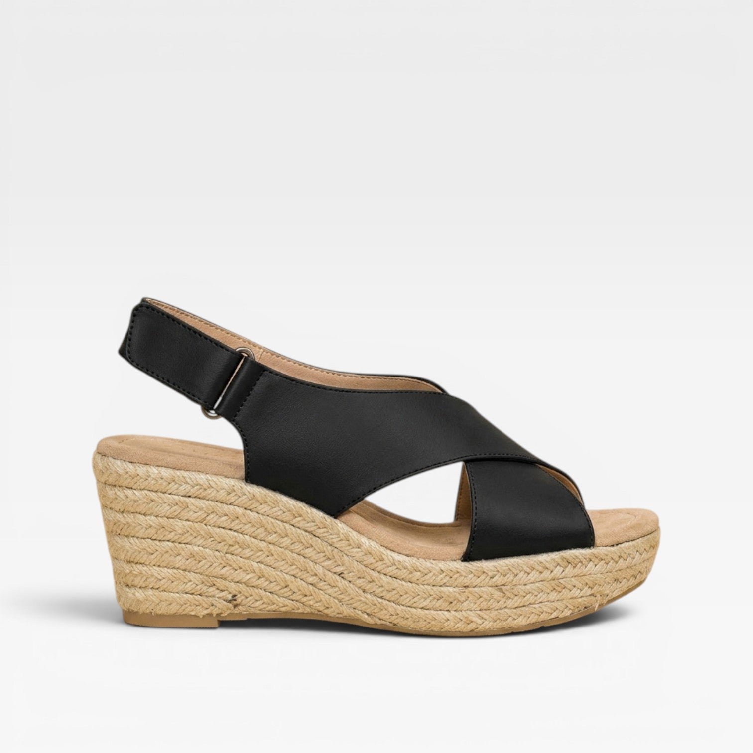 Women’s Espadrille Wedge Sandals – Cross Strap Summer Platform Shoes