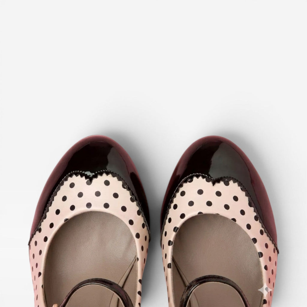 Women's Vintage Polka Dot Mary Jane Pumps – Elegant Retro Heels for Special Occasions