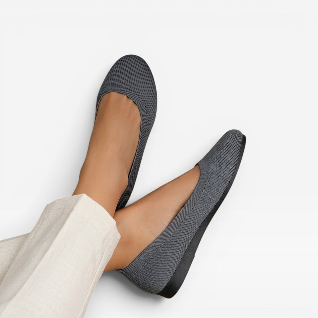 Women's Knit Ballet Flats – Cushioned Slip On Round Toe Shoes