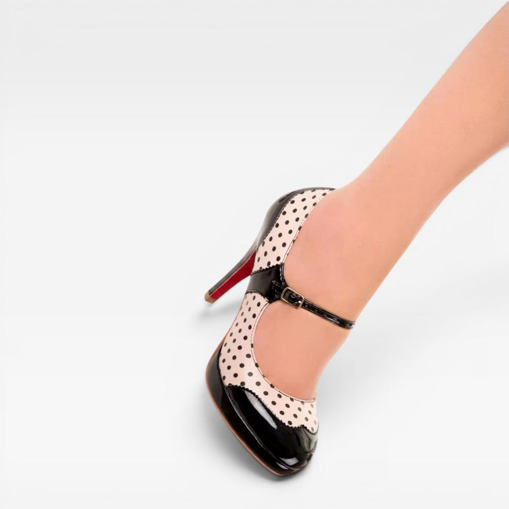 Women's Vintage Polka Dot Mary Jane Pumps – Elegant Retro Heels for Special Occasions