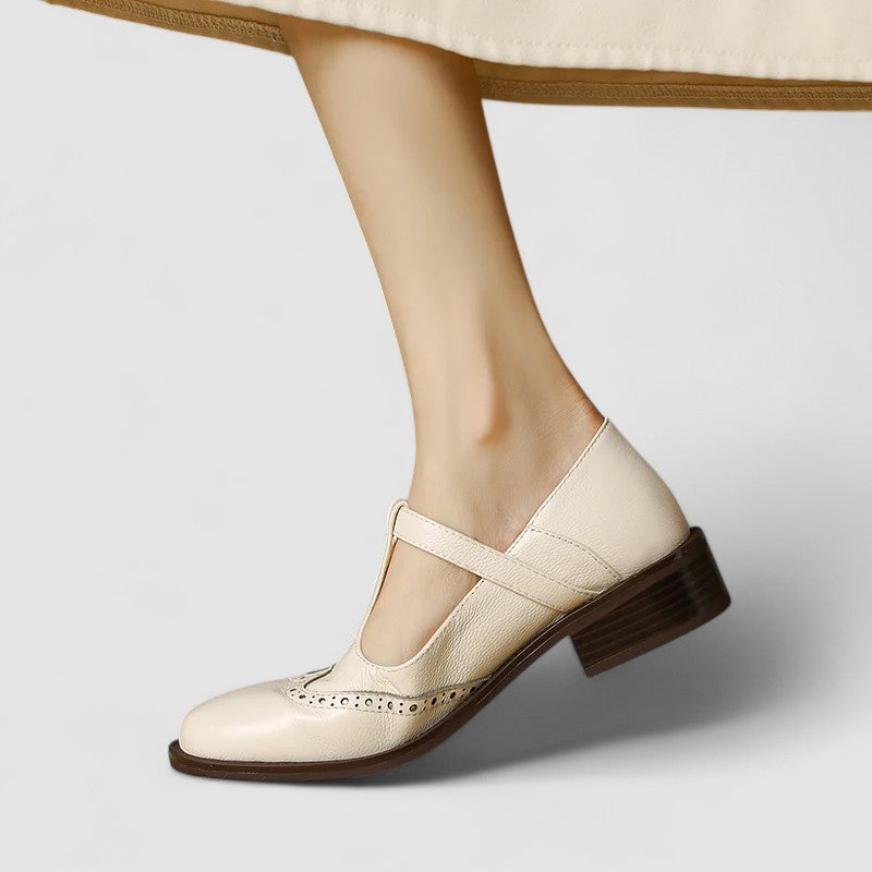 Women’s Leather Mary Jane Flats – Classic Vintage Style Shoes