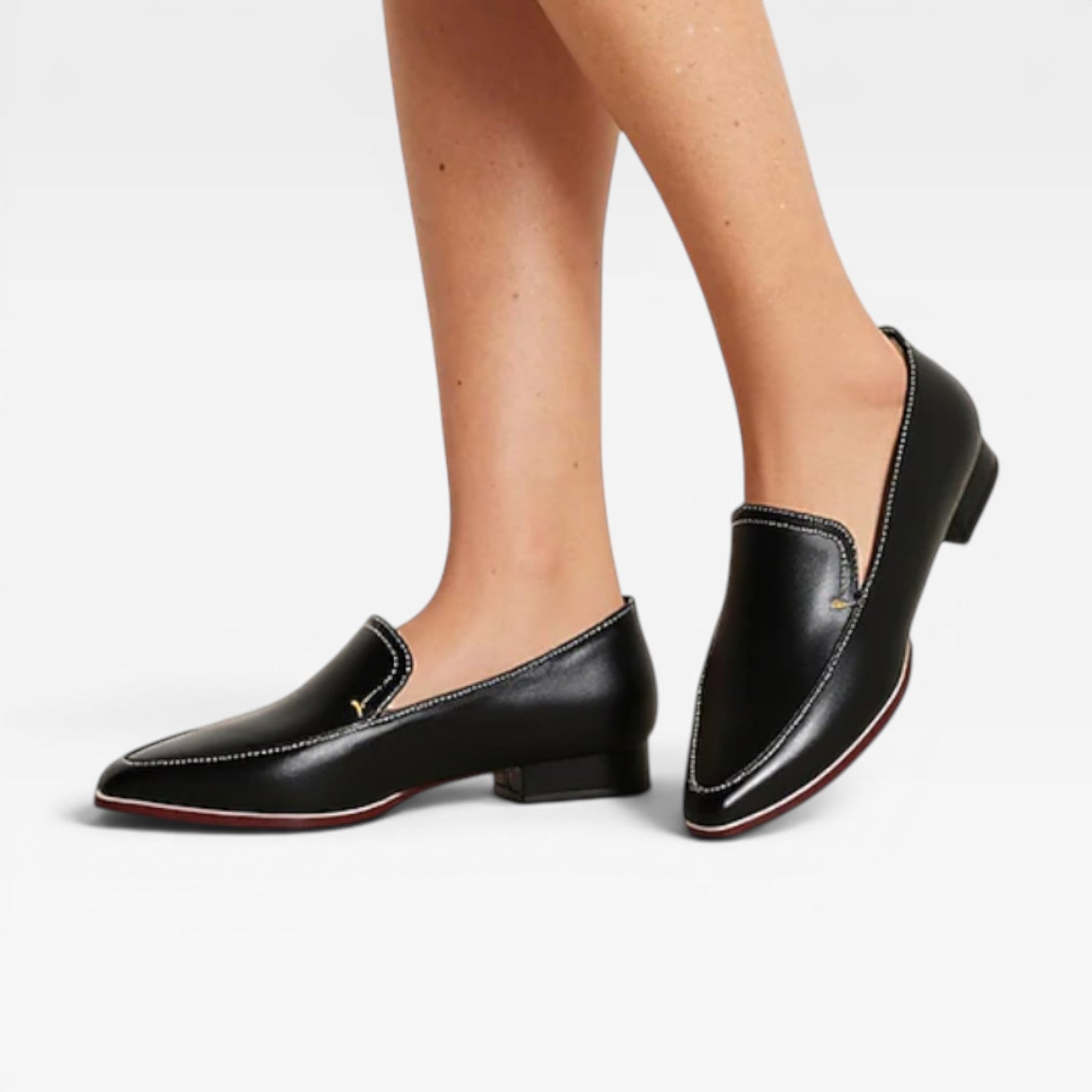Women’s Minimalist Leather Loafers – Elegant Slip-On Shoes