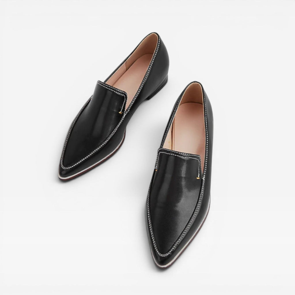 Women’s Minimalist Leather Loafers – Elegant Slip-On Shoes