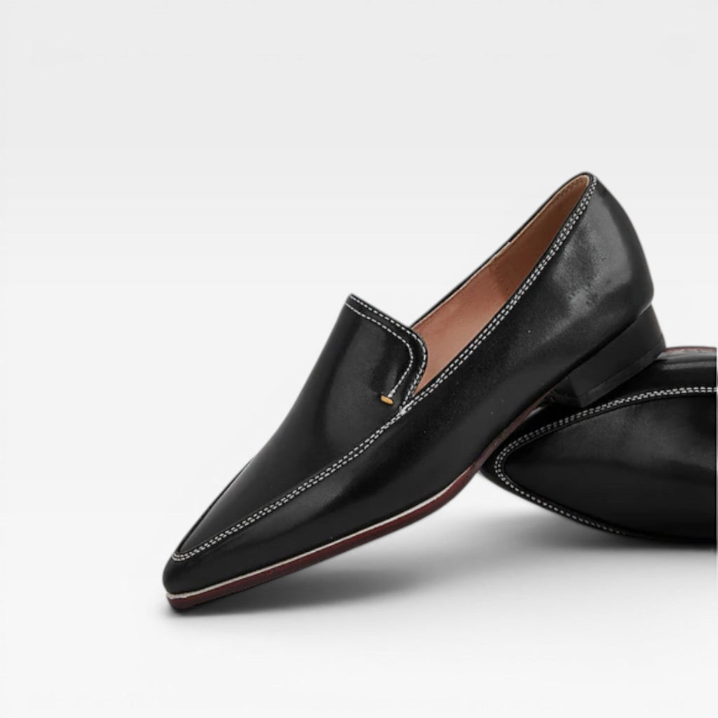 Women’s Minimalist Leather Loafers – Elegant Slip-On Shoes