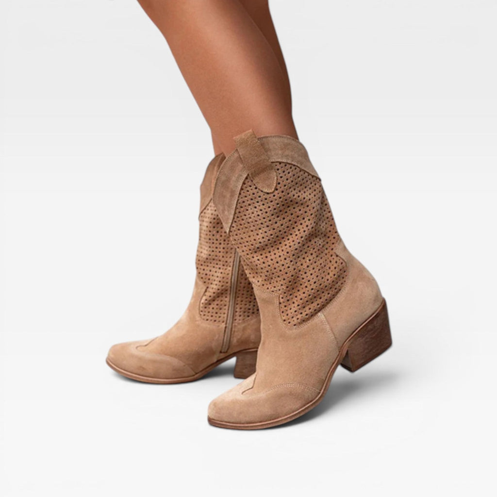 Women’s Western Cowgirl Boots – Breathable Perforated Summer Boots