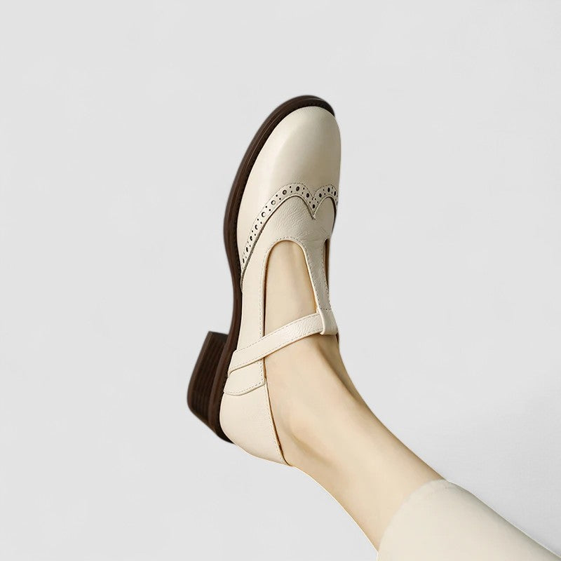 Women’s Leather Mary Jane Flats – Classic Vintage Style Shoes