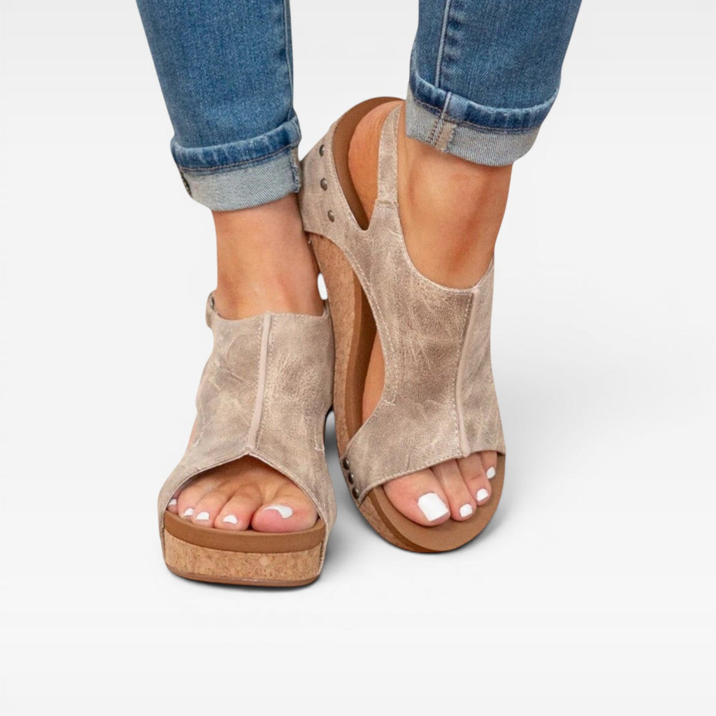 Women’s Cork Wedge Sandals – Comfortable Summer Platform Sandals