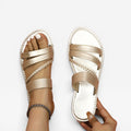 Women's Boho Woven Flat Sandals – Open Toe Summer Slides