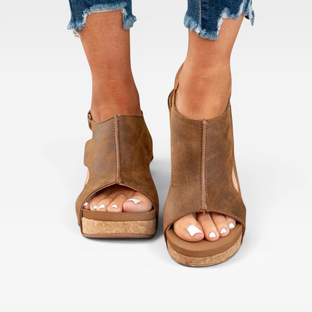 Women’s Cork Wedge Sandals – Comfortable Summer Platform Sandals