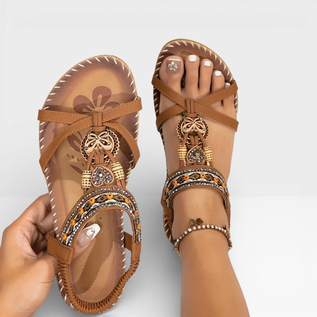 Women’s Boho Summer Sandals – Cushioned Walking Sole