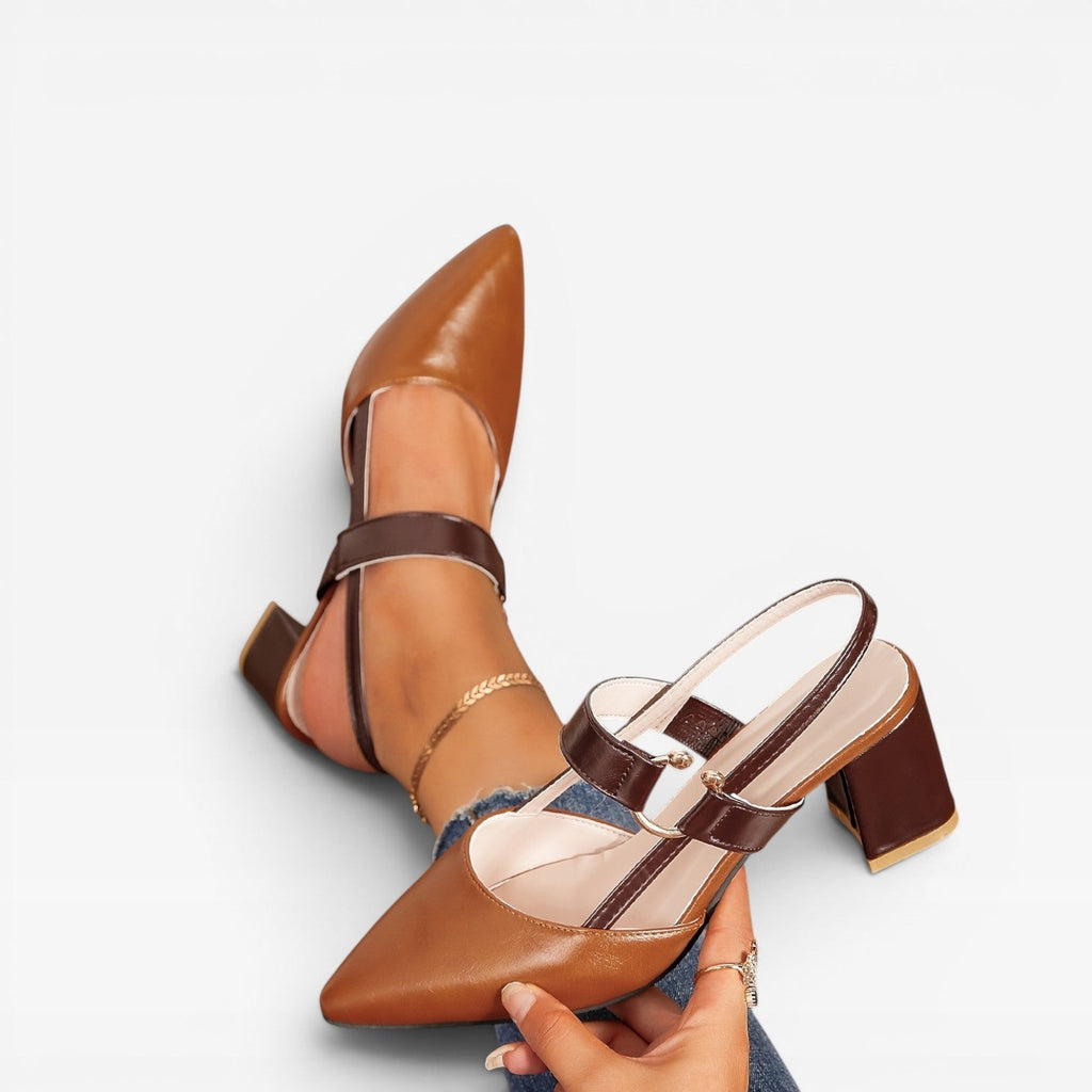 Women’s Gold Heeled Sandals – Block Heel Dress Sandals for Summer