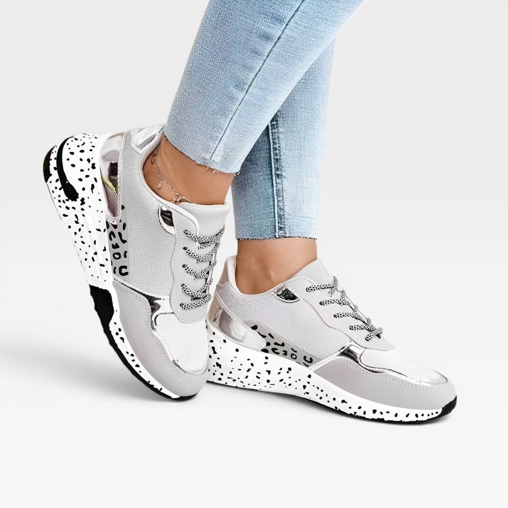 Women’s Chunky Trainers – Platform Casual Trainers White Gold Summer