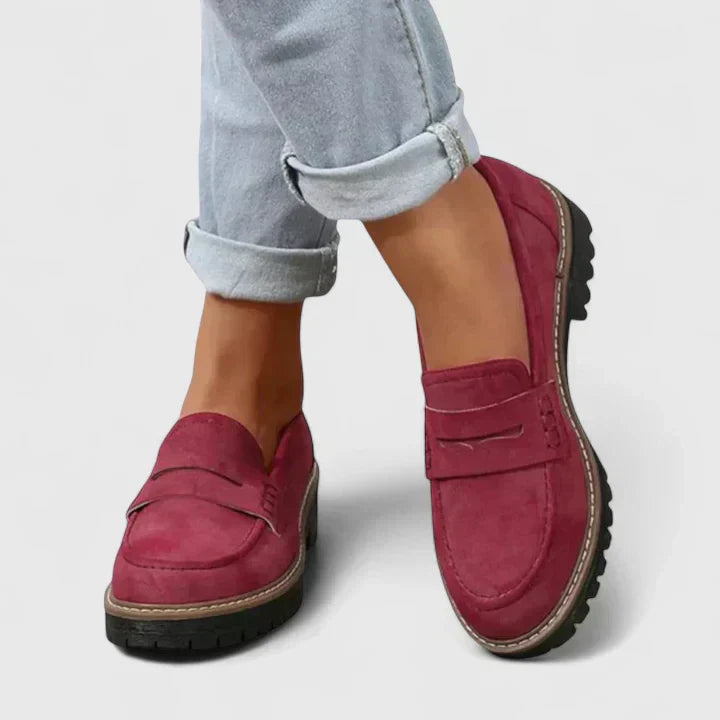 Women’s Slip On Loafers Suede Look Comfortable Walking Shoes