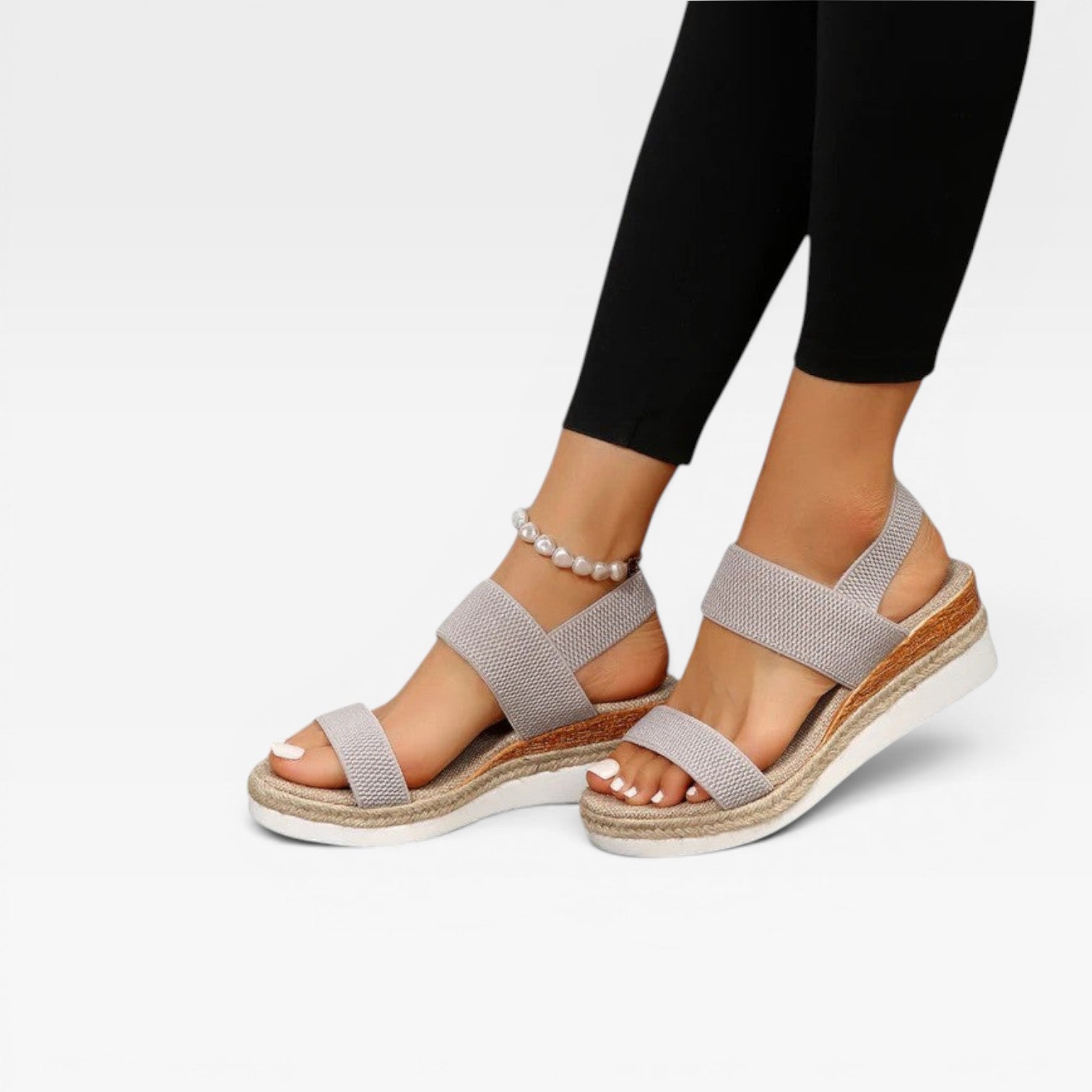 Women’s Espadrille Platform Sandals – Elastic Strap Summer Sandals