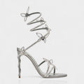 Women's Crystal Butterfly Spiral Heels – Elegant Strappy Sandals for Special Occasions